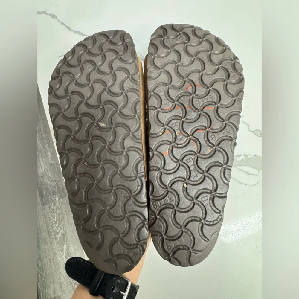 Birkenstock Tan Suede Slide Sandals - Picture 4 of 4